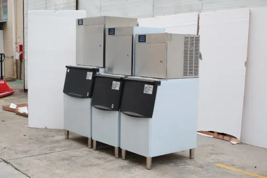 Máquina de cubitos de hielo de gran capacidad, 150kg, 200kg, 300kg, máquina de hielo granular para uso comercial con certificación CE